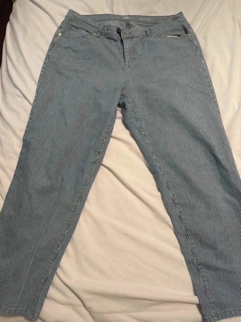 Striped Blue Women’s Slim Straight Jeans